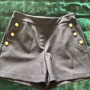 Rachel Zoe Black High Waist Shorts with Gold Buttons